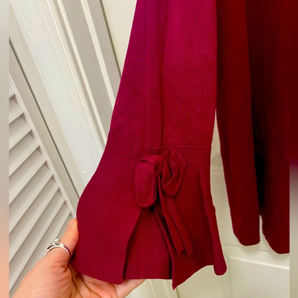 ALFANI burgundy wrap sweater with 3/4 length sleeves - Small - Picture 5 of 5